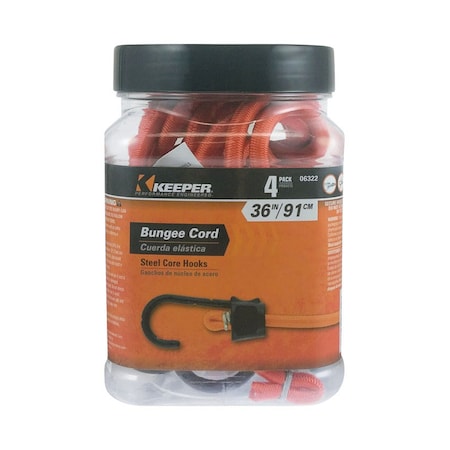 Keeper Keeper Black/Orange Bungee Cord 36 in. L X 0.374 in. 1 pk 6322